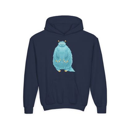 Youth Heavy Blend Hooded Sweatshirt - Blue monster Printify
