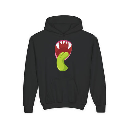 Youth Heavy Blend Hooded Sweatshirt - Monster showing tongue Printify