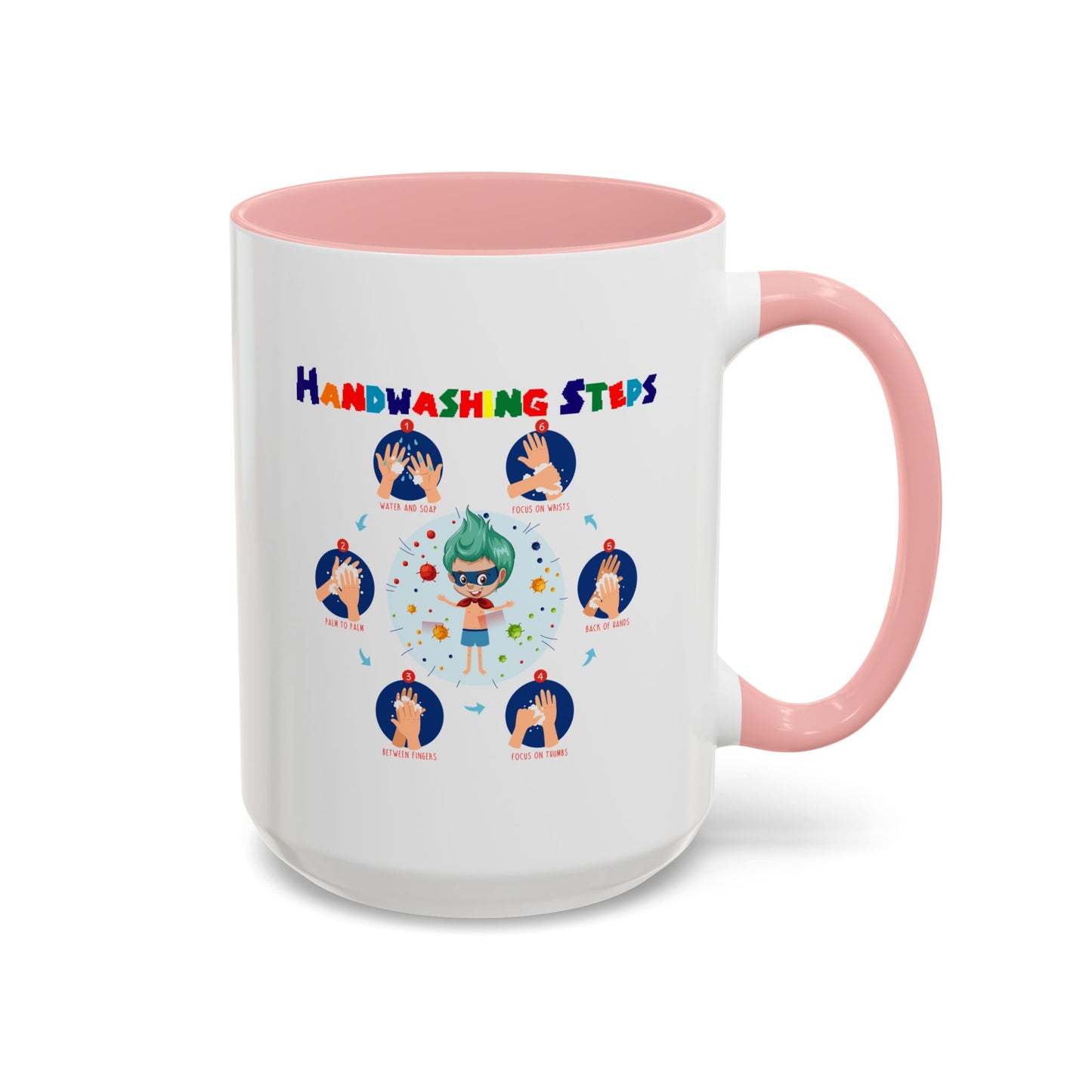 Accent Coffee Mug - Super kiddo how to wash hand properly