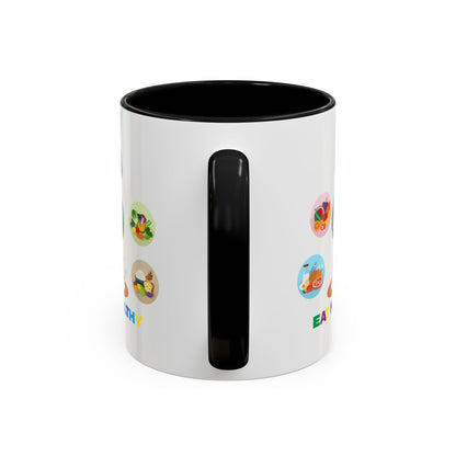 Accent Coffee Mug - Supper kiddo showing healthy food to eat - [[{"value":"Wonderwear Kid"}]]