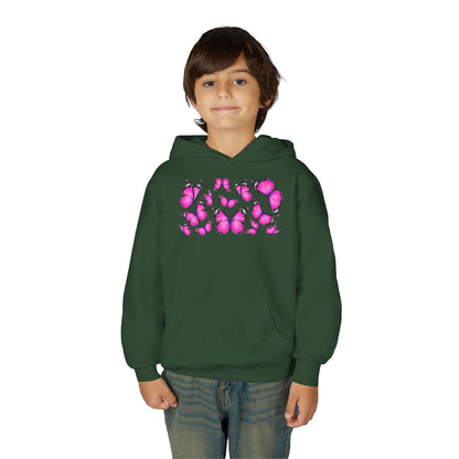 Youth Heavy Blend Hooded Sweatshirt -  Beautiful purple monarch Printify