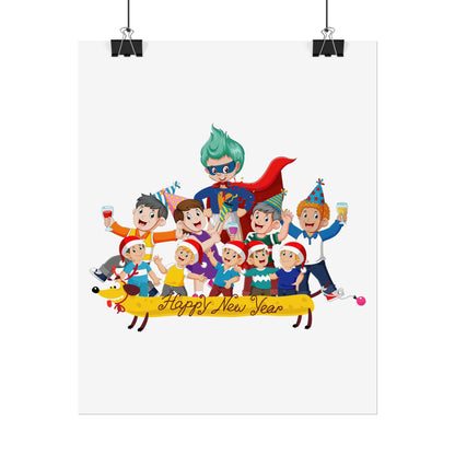Rolled Posters - Happy new year with friends - [[{"value":"Wonderwear Kid"}]]