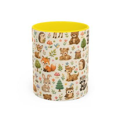 Accent Coffee Mug  (11/15 oz) - Whimsical Woodland Friends