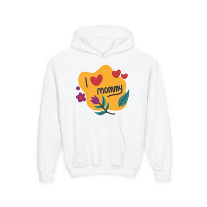Youth Heavy Blend Hooded Sweatshirt - I love you mommy Printify