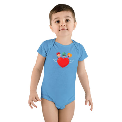 Infant Jersey One Piece - Valentines - Super kiddo on top of heart - [[{"value":"Wonderwear Kid"}]]