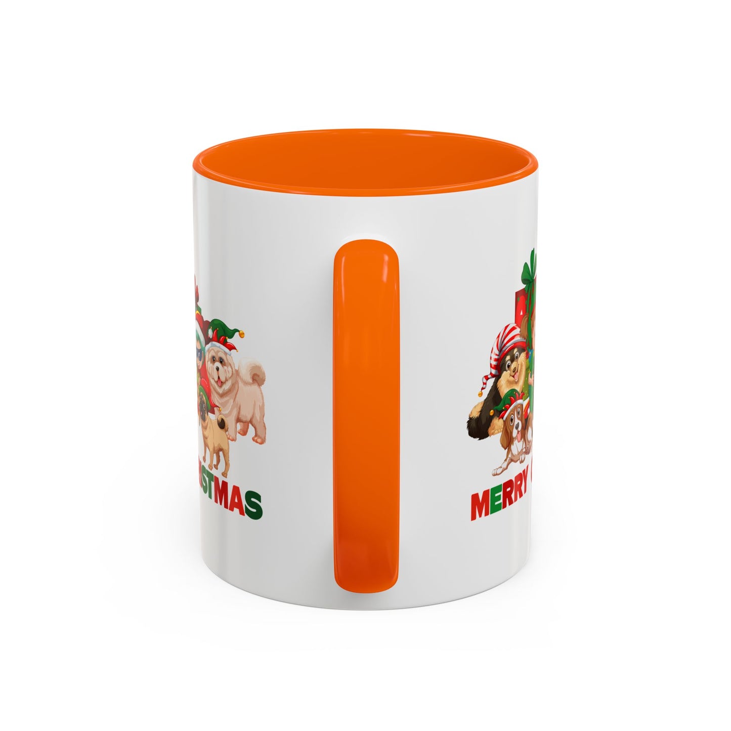 Accent Coffee Mug - Christmas with super kiddo pet friends with text
