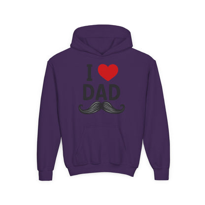 Youth Heavy Blend Hooded Sweatshirt - I love dad Printify
