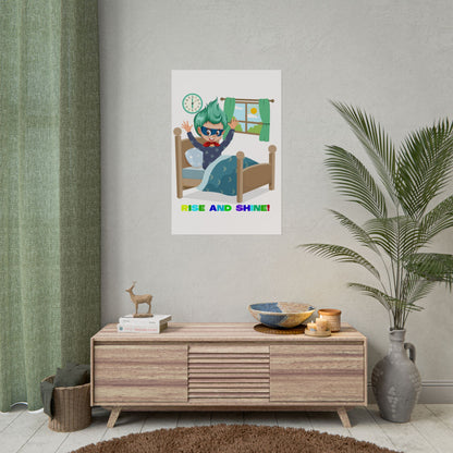 Rolled Posters - Super kiddo teaches us to wake up early - [[{"value":"Wonderwear Kid"}]]