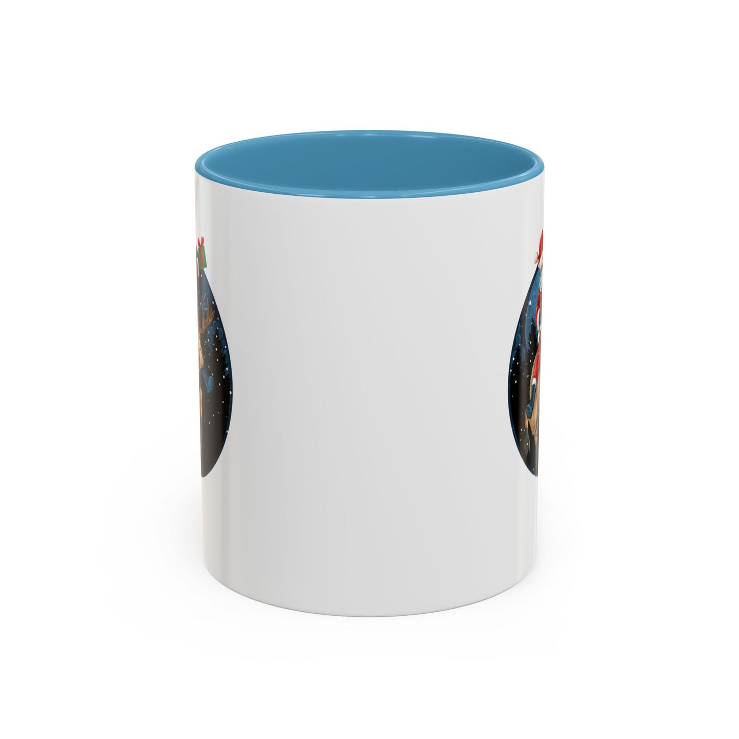 Accent Coffee Mug - Super kiddo riding a reindeer