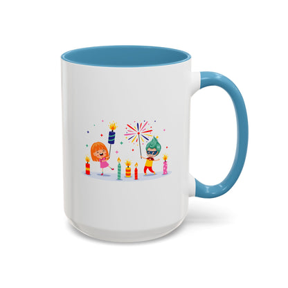 Accent Coffee Mug - Super kiddo lighting fireworks - [[{"value":"Wonderwear Kid"}]]