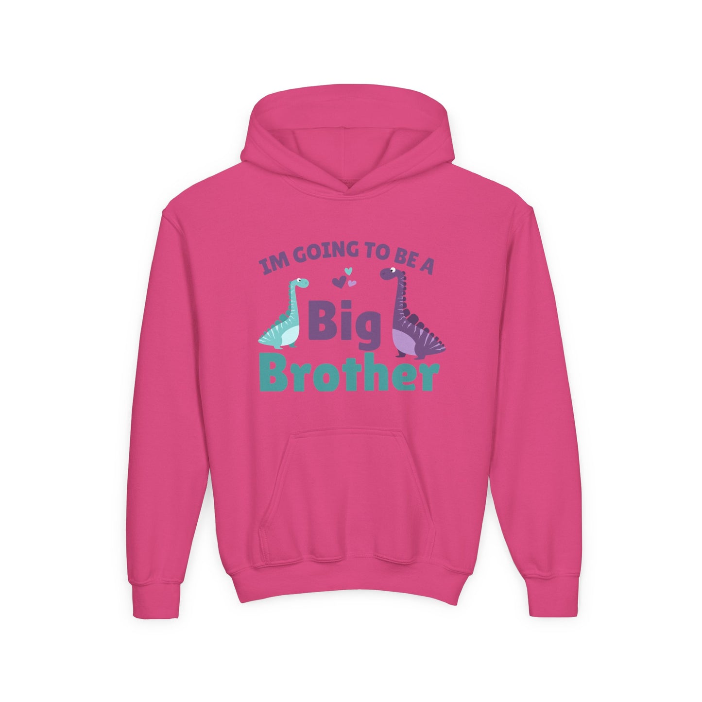 Youth Heavy Blend Hooded Sweatshirt - Big Brother Dinosaur