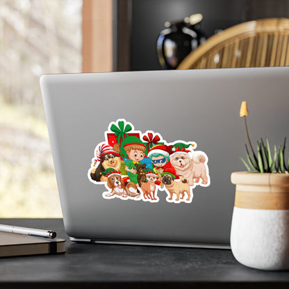Christmas Kiss-Cut Vinyl Decals – Christmas with super kiddo pet friends without text - [[{"value":"Wonderwear Kid"}]]
