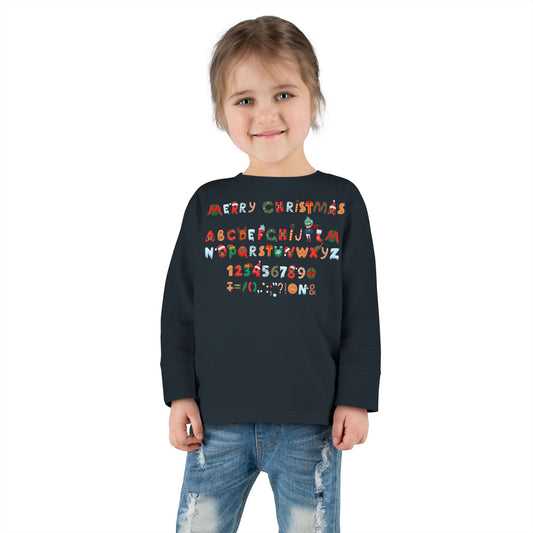 Toddler Long Sleeve Tee - Christmas alphabet - [[{"value":"Wonderwear Kid"}]]