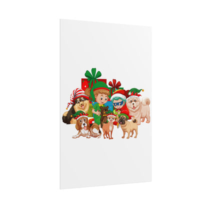 Rolled Posters - Christmas with super kiddo pet friends without text - [[{"value":"Wonderwear Kid"}]]