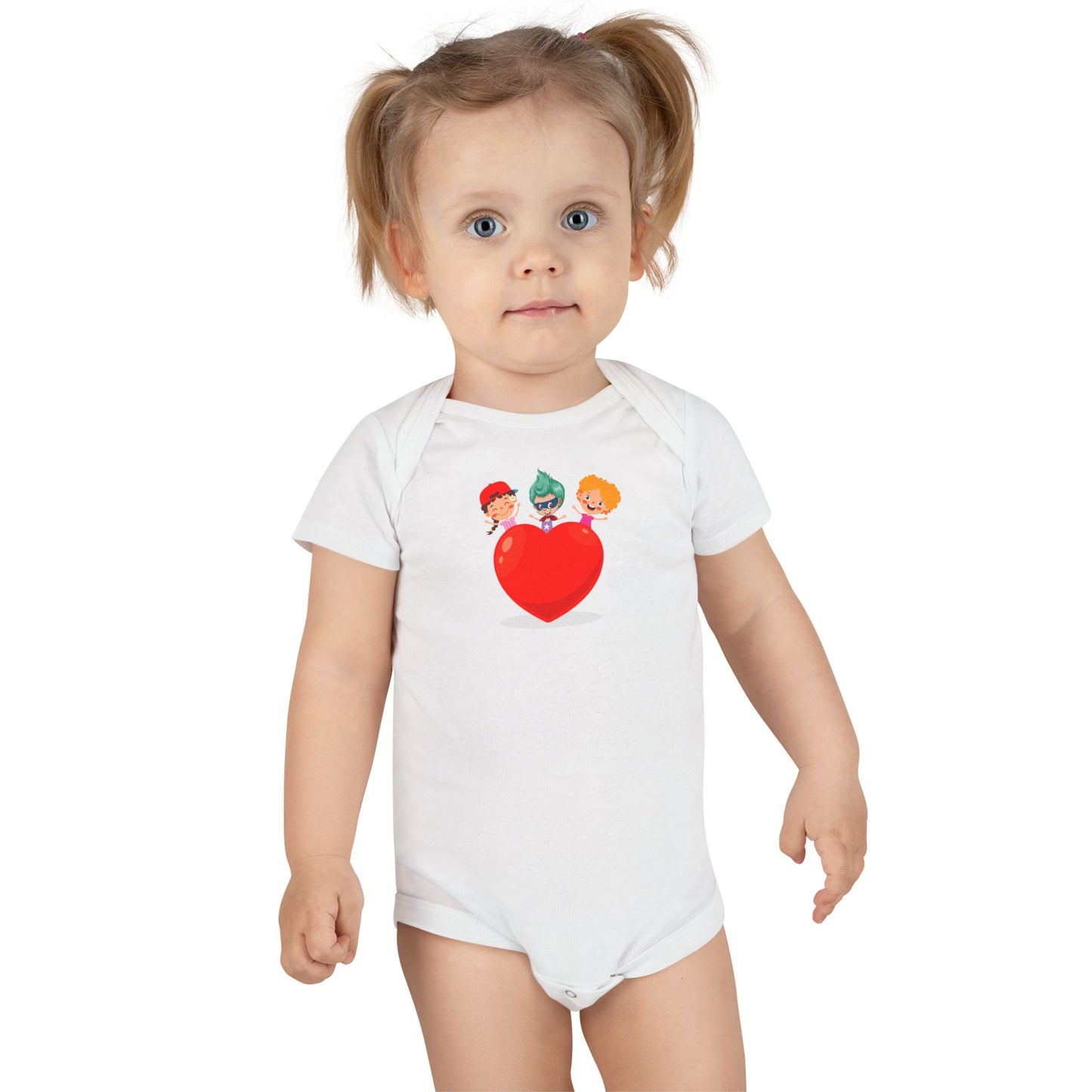 Infant Jersey One Piece - Valentines - Super kiddo on top of heart - [[{"value":"Wonderwear Kid"}]]