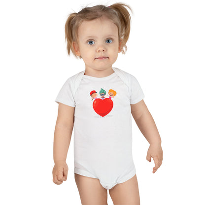 Infant Jersey One Piece - Valentines - Super kiddo on top of heart - [[{"value":"Wonderwear Kid"}]]