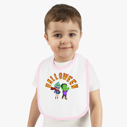 Baby Bib - Holloween with super kiddo Printify