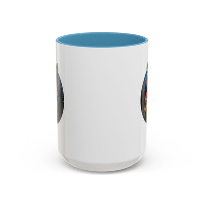 Accent Coffee Mug - Super kiddo riding a reindeer - [[{"value":"Wonderwear Kid"}]]