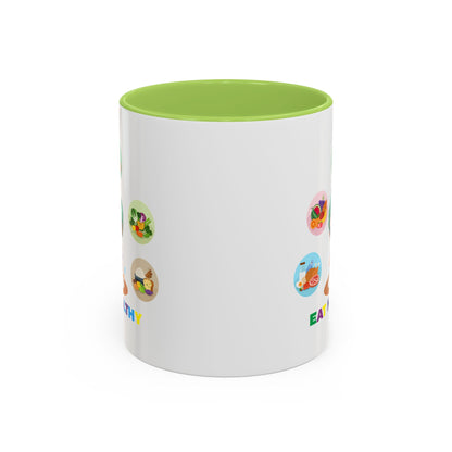 Accent Coffee Mug - Supper kiddo showing healthy food to eat - [[{"value":"Wonderwear Kid"}]]
