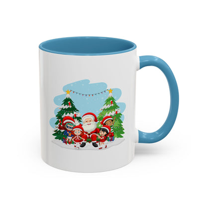 Accent Coffee Mug - Super kiddo with santa claus - [[{"value":"Wonderwear Kid"}]]