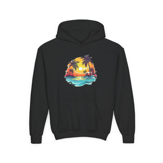 Youth Heavy Blend Hooded Sweatshirt - Summer tropical Printify