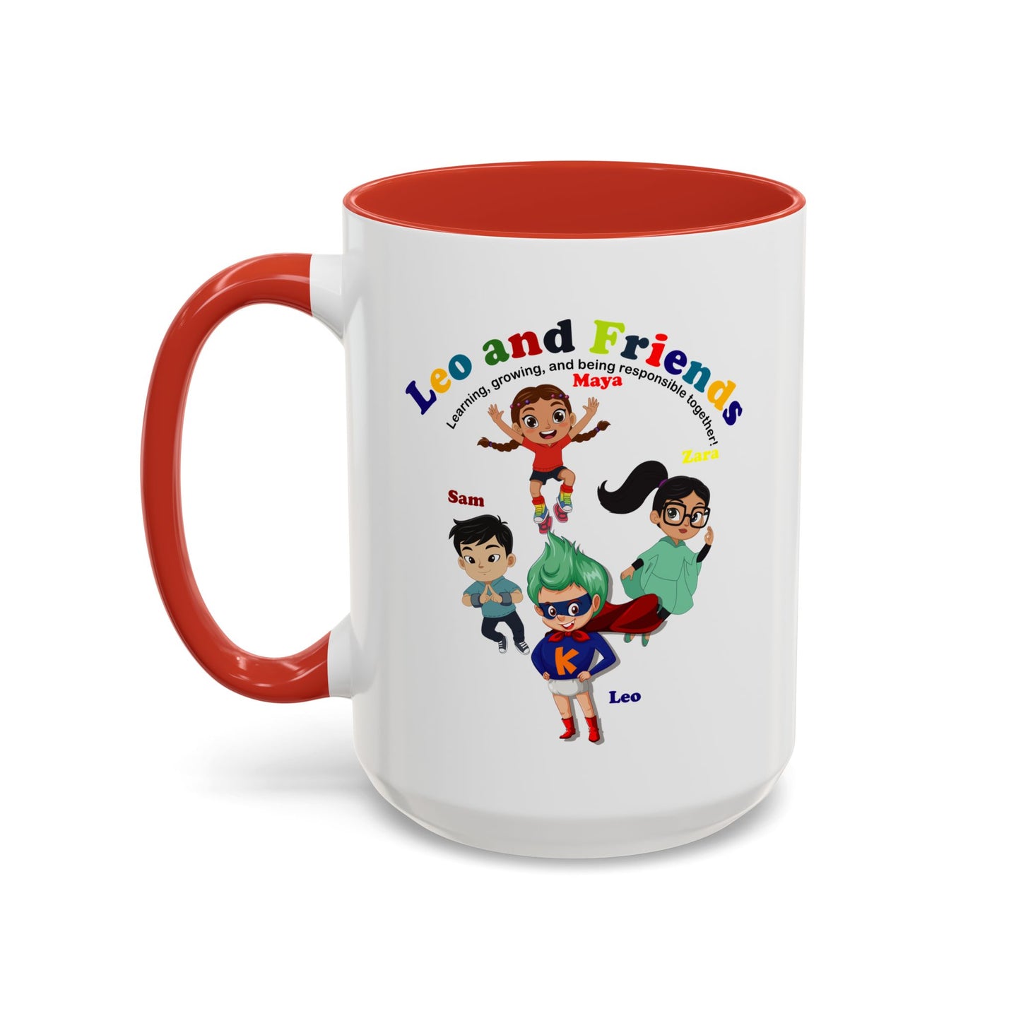 Accent Coffee Mug - Leo & Friends - Learning and growing