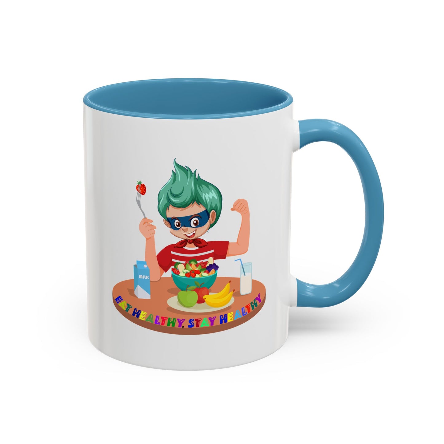 Accent Coffee Mug - super kiddo eating healthy food