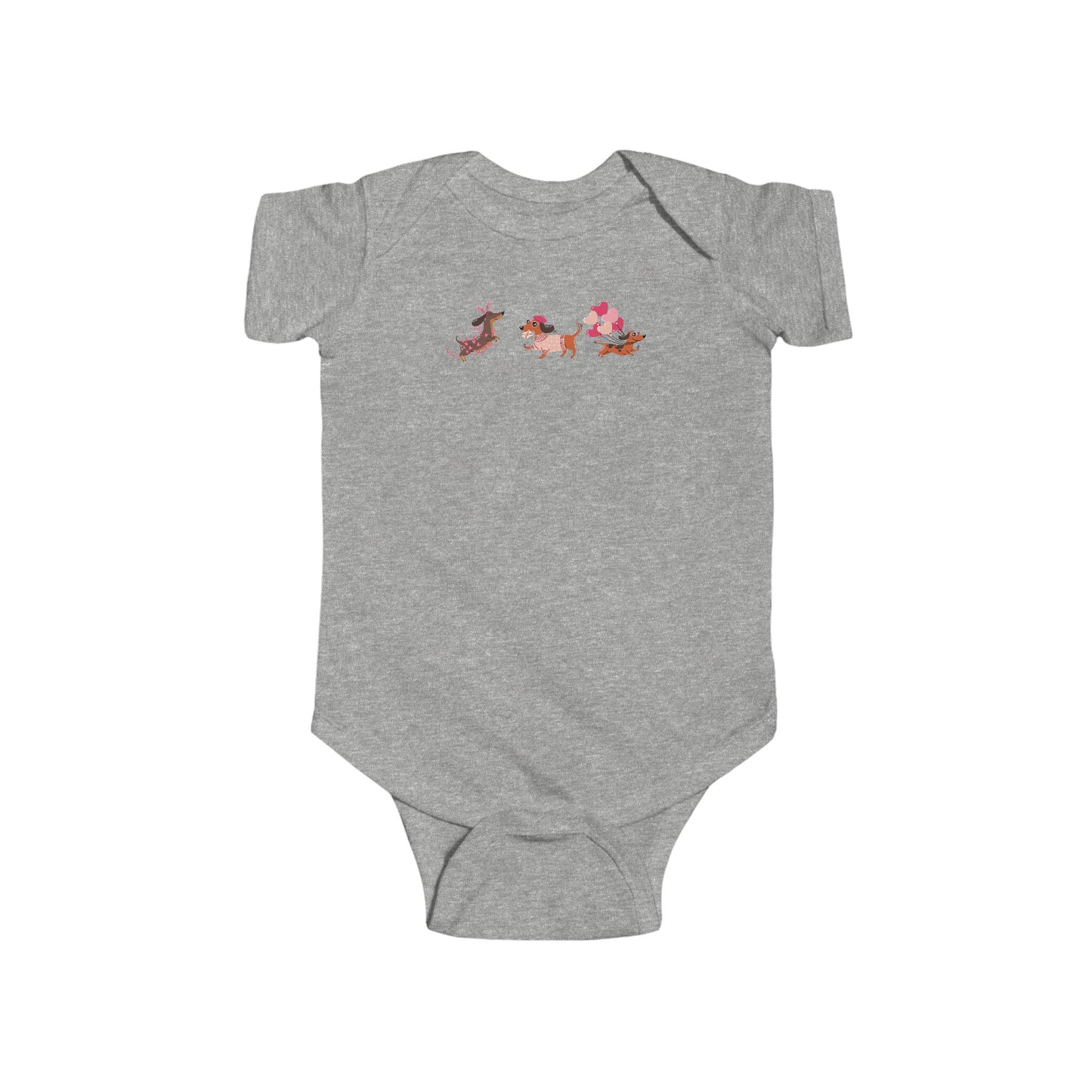 Infant Fine Jersey BodysuitValentines -  Cute Three Dachshund - [[{"value":"Wonderwear Kid"}]]