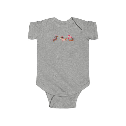 Infant Fine Jersey BodysuitValentines -  Cute Three Dachshund - [[{"value":"Wonderwear Kid"}]]