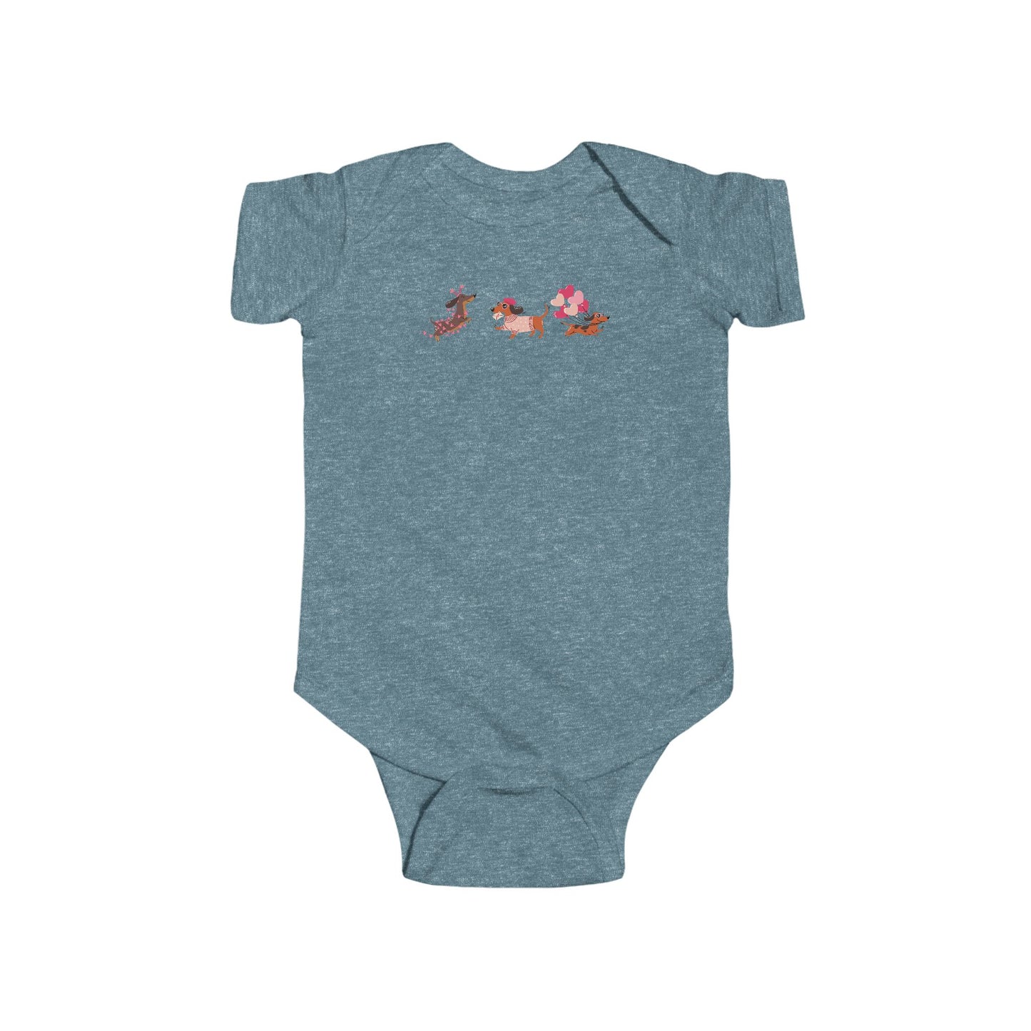 Infant Fine Jersey BodysuitValentines -  Cute Three Dachshund - [[{"value":"Wonderwear Kid"}]]