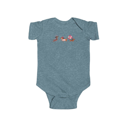 Infant Fine Jersey BodysuitValentines -  Cute Three Dachshund - [[{"value":"Wonderwear Kid"}]]