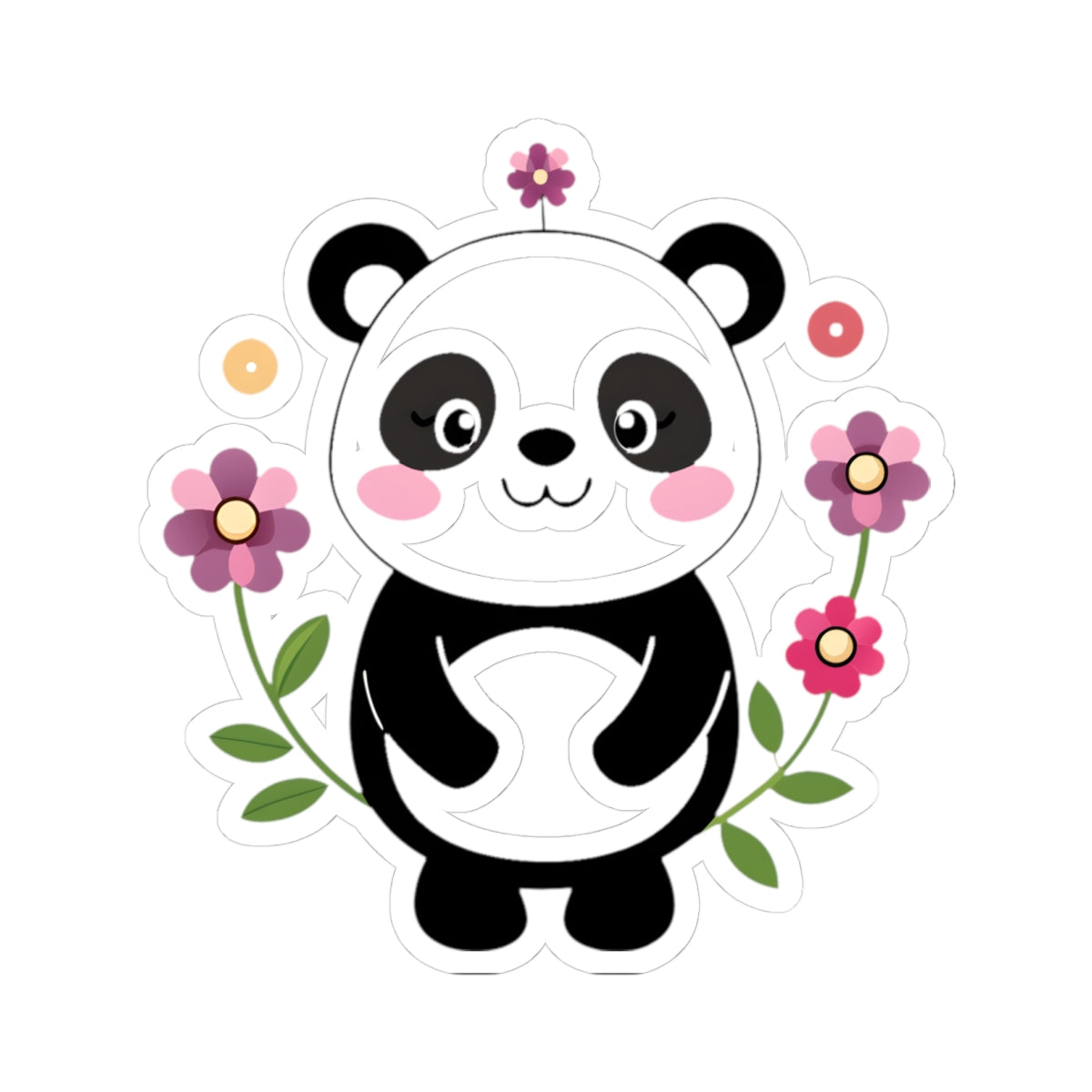 Kiss cut stickers - Charming panda