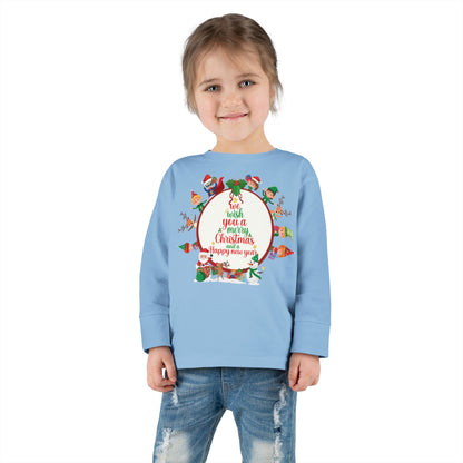 Toddler Long Sleeve Tee - We wish you a merry christmas - [[{"value":"Wonderwear Kid"}]]