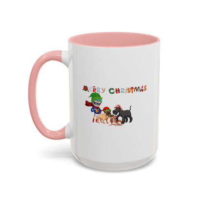 Accent Coffee Mug - Super kiddo woith pet friends - [[{"value":"Wonderwear Kid"}]]