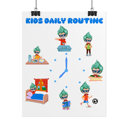 Rolled Posters - Super kiddo daily routine - [[{"value":"Wonderwear Kid"}]]
