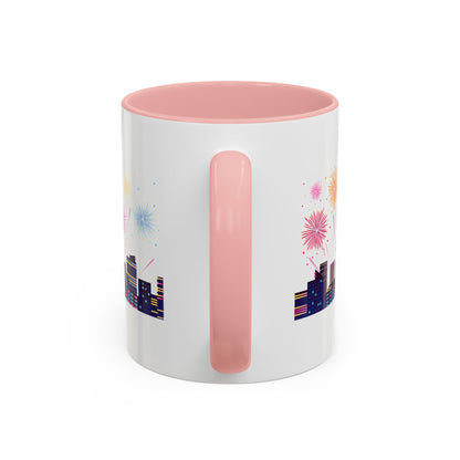 Accent Coffee Mug - Super kiddo with fireworks - [[{"value":"Wonderwear Kid"}]]