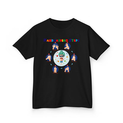 Kids Heavy Cotton™ Tee - Super kiddo how to wash hand properly - [[{"value":"Wonderwear Kid"}]]