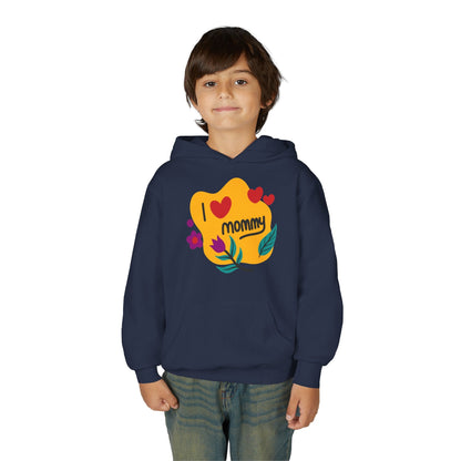 Youth Heavy Blend Hooded Sweatshirt - I love you mommy Printify