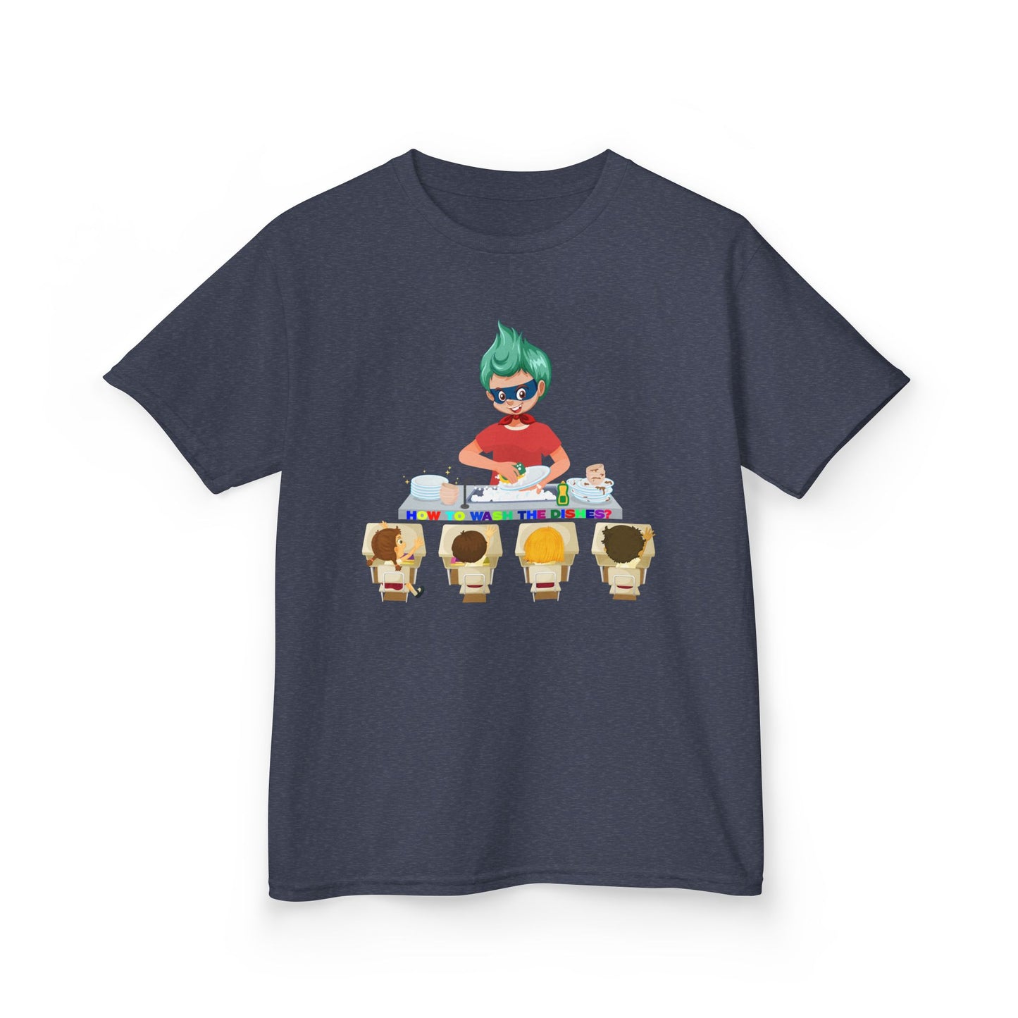Kids Heavy Cotton™ Tee - Little kiddo teaching to wash dishes - [[{"value":"Wonderwear Kid"}]]