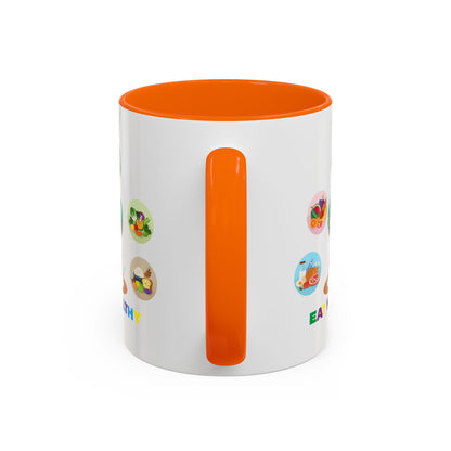 Accent Coffee Mug - Supper kiddo showing healthy food to eat - [[{"value":"Wonderwear Kid"}]]
