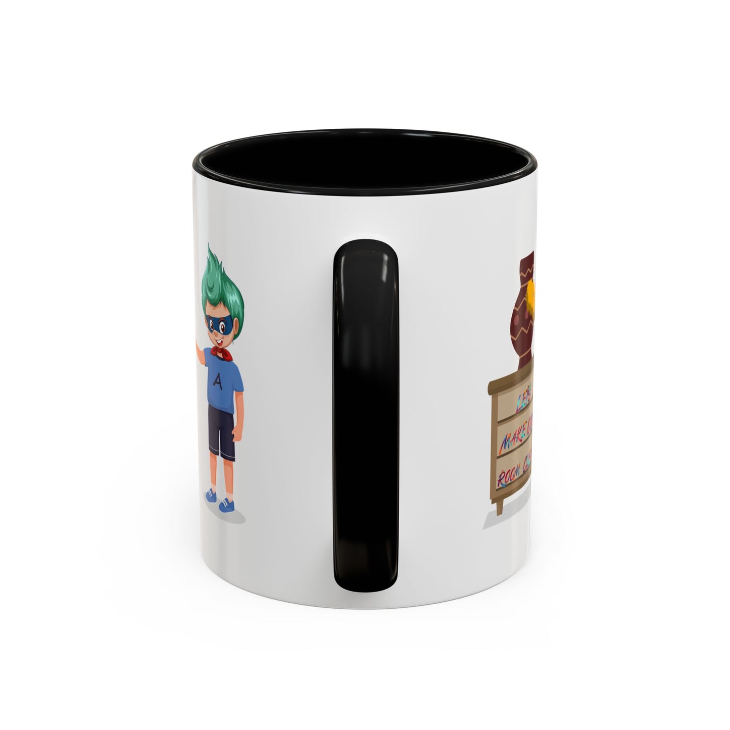 Accent Coffee Mug - Super kiddo cleaning a vase