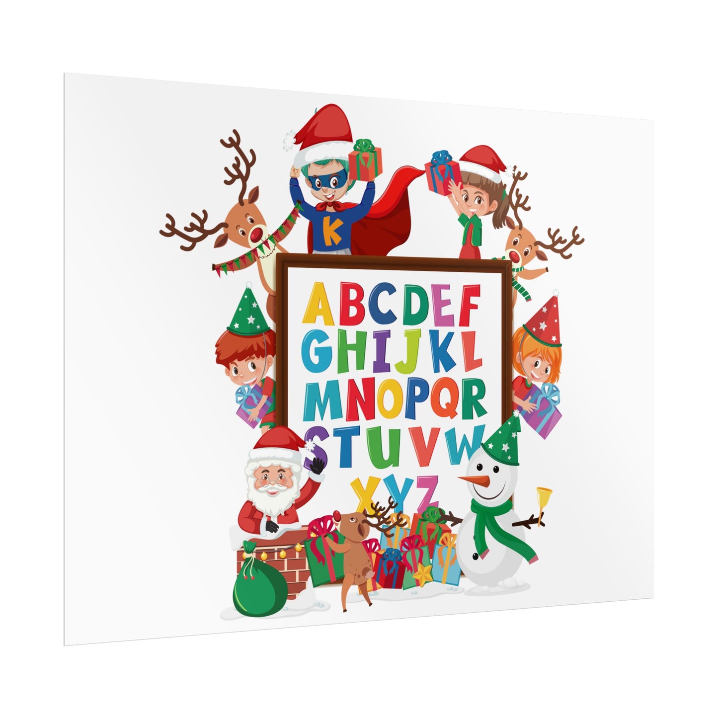 Rolled Posters - Christmas alphabet with super kiddo - [[{"value":"Wonderwear Kid"}]]