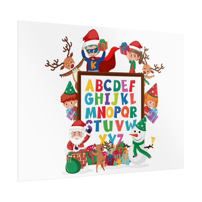Rolled Posters - Christmas alphabet with super kiddo - [[{"value":"Wonderwear Kid"}]]