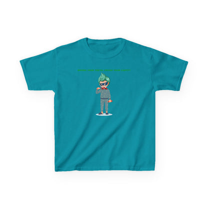 Kids Heavy Cotton™ Tee - Super kiddo brushing teeth - [[{"value":"Wonderwear Kid"}]]