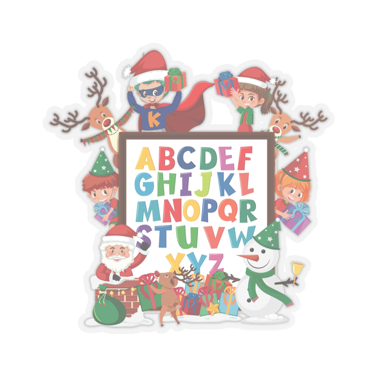 Kiss-Cut Stickers - Christmas alphabet with super kiddo - [[{"value":"Wonderwear Kid"}]]
