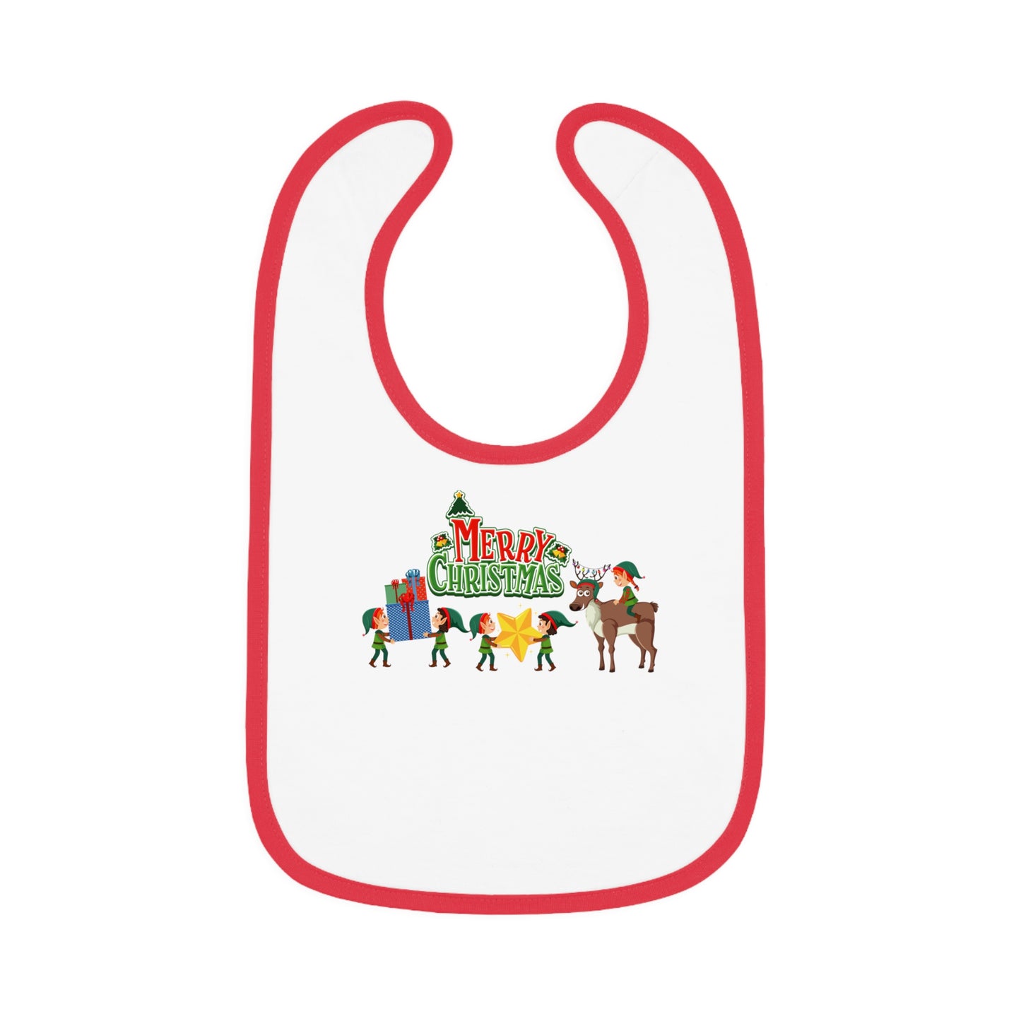 Baby Bib - Merry christmas and reindeer