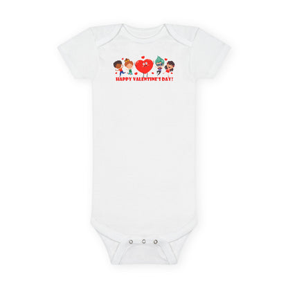 Infant Jersey One Piece - Valentines - Super kiddo and three friends - [[{"value":"Wonderwear Kid"}]]
