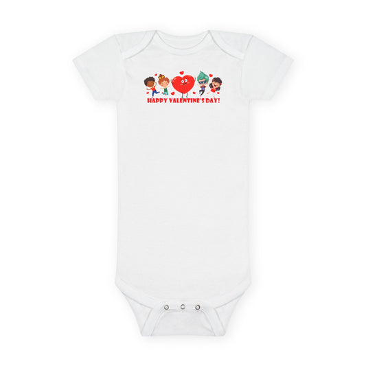Infant Jersey One Piece - Valentines - Super kiddo and three friends - [[{"value":"Wonderwear Kid"}]]