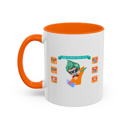 Accent Coffee Mug - Super kiddo how to brush teeth - [[{"value":"Wonderwear Kid"}]]