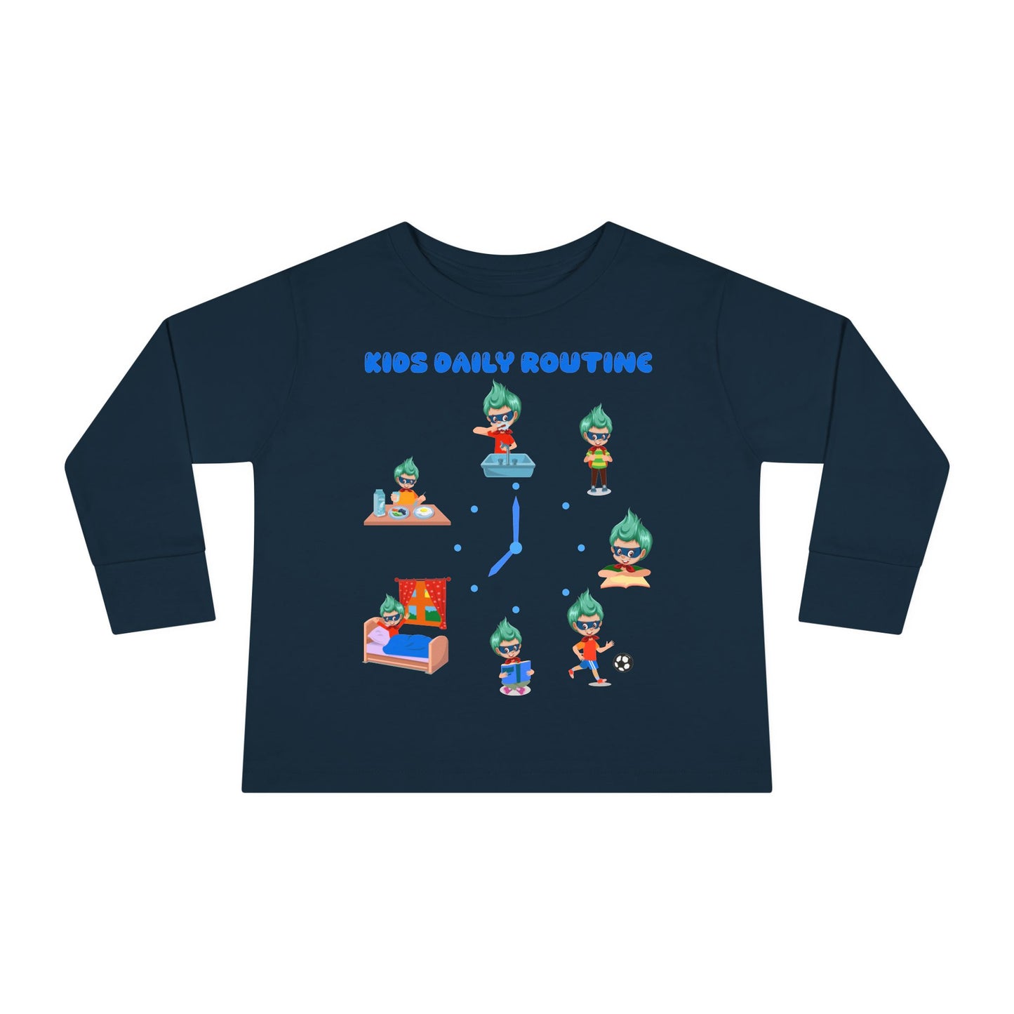 Toddler Long Sleeve Tee - Super kiddo daily routine - [[{"value":"Wonderwear Kid"}]]